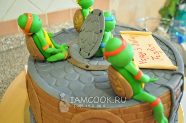 Рецепт торта «Черепашки ниндзя» из мастики