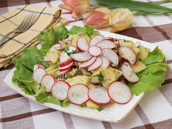 Рецепт картофельного салата с редисом