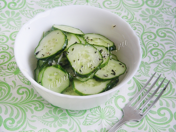 Рецепт огуречного салата с мятой