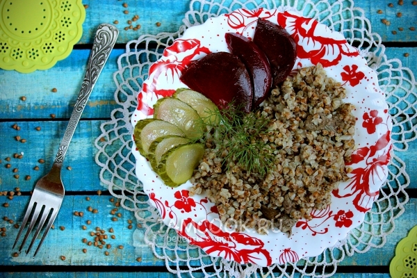 Фото гречки с печенью