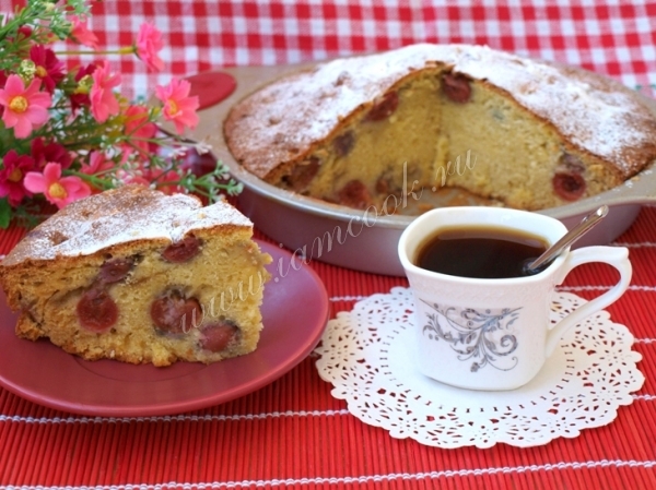 Вкусный пирог с черешней