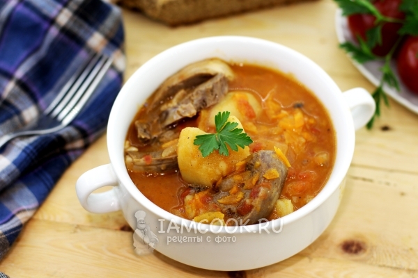 Фото гуляша из свиного сердца