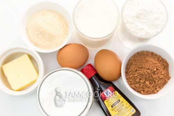 Ингредиенты для шоколадных панкейков