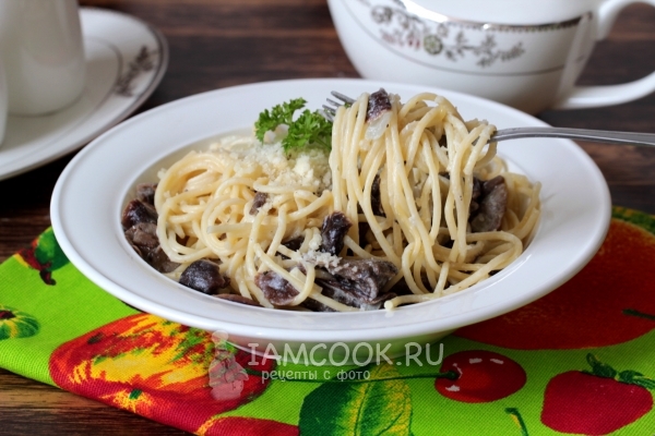 Фото пасты с грибами в сливочном соусе