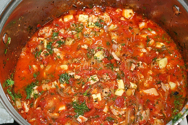 Чахохбили с кабачками