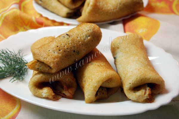 Фото блинов с грибами