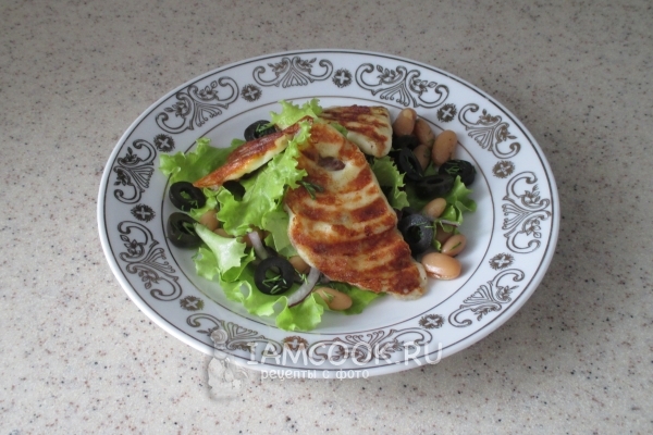 Рецепт салата из фасоли и сыра сулугуни