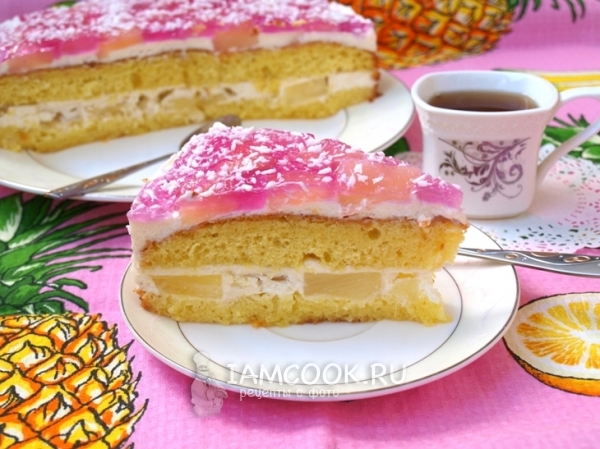 Торт с ананасами