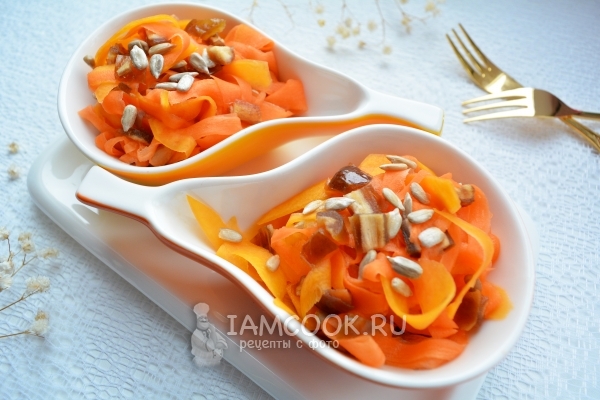 Рецепт салата с тыквой, морковью и финиками