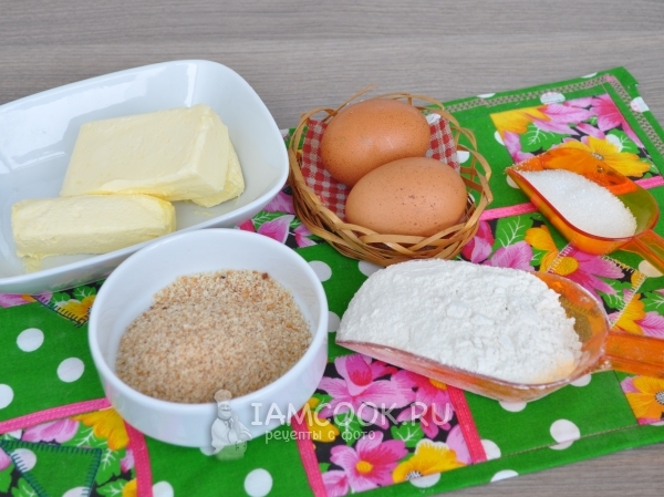 Ингредиенты для печенья с бисквитной крошкой