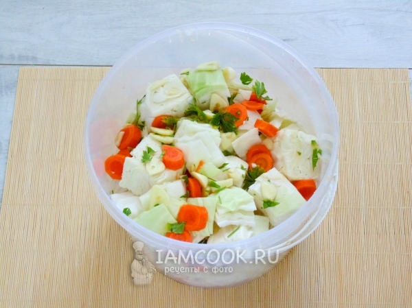 Смешать овощи