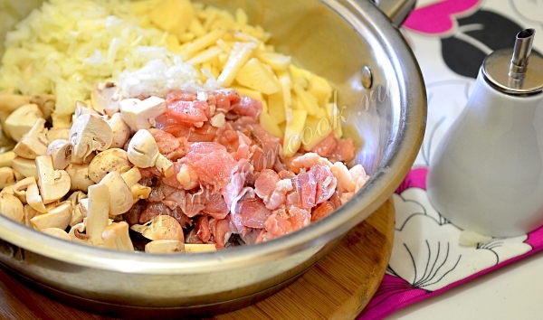 обжарка ингредиентов