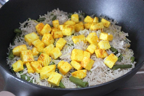 Обжарка матар пулао