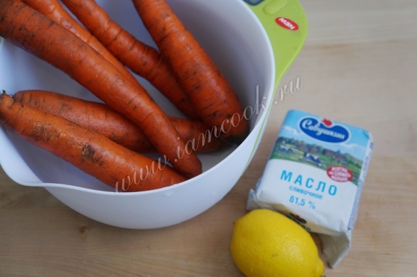 Ингредиенты для приготовления глазированной моркови