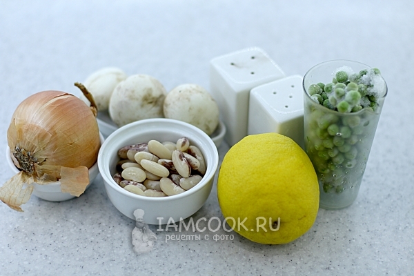 Ингредиенты для постного салата с фасолью