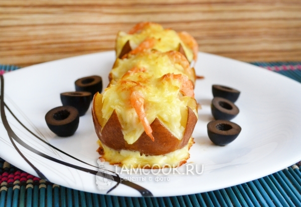 Фото запеченной груши с креветками