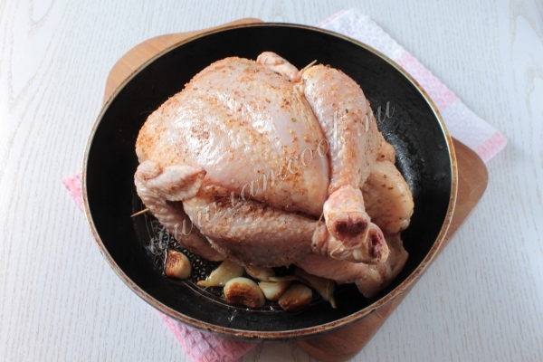 Курица на сковороде