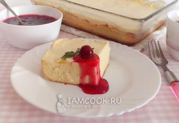 Фото творожной запеканки под сметанной заливкой