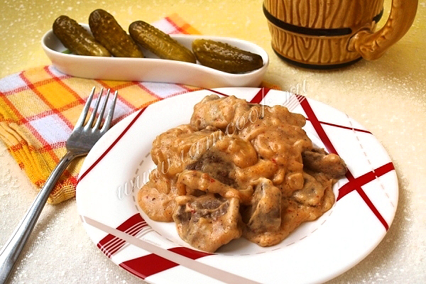 Рецепт говяжьей печени с соусом