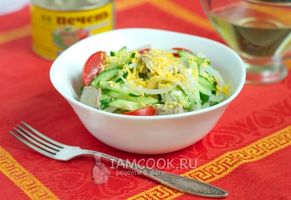 Фото салата из печени минтая