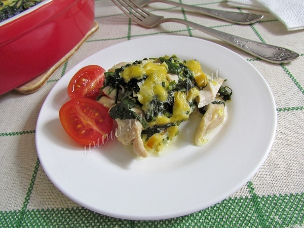 Рецепт курицы со шпинатом