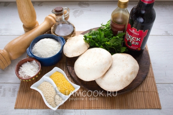 Ингредиенты для вегетарианского грибного шницеля