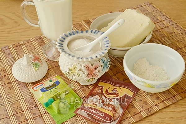Ингредиенты для заварного крема для «Наполеона»