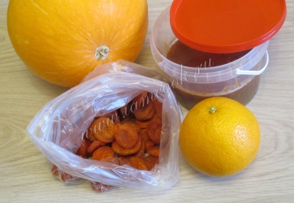 Ингредиенты для десерта из тыквы