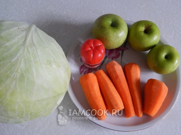 Ингредиенты для квашения капусты с яблоками