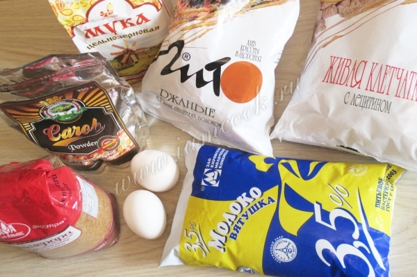 Ингредиенты для шоколадного пудинга