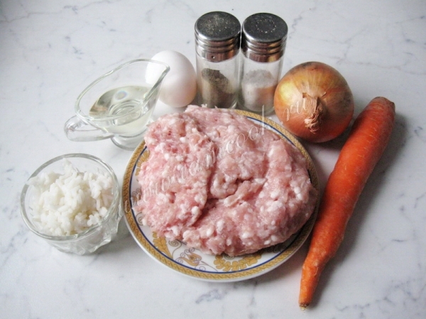 Ингредиенты для котлет из индейки с морковью