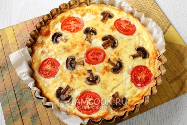 Рецепт лоранского пирога с курицей и грибами