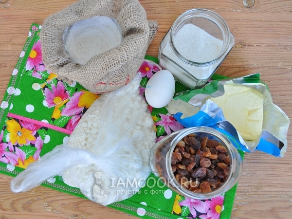 Ингредиенты для печенья с творожной начинкой
