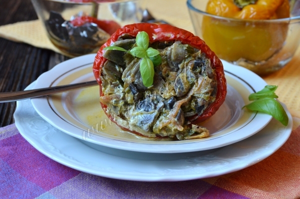 Рецепт перца фаршированного шампиньонами