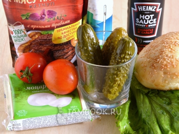Ингредиенты для домашнего чизбургера