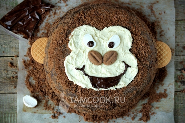 Украсить торт в виде обезьянки