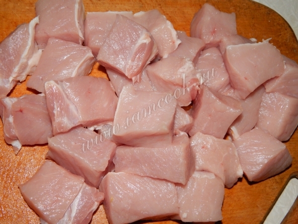 Свинина порезанная кусочками
