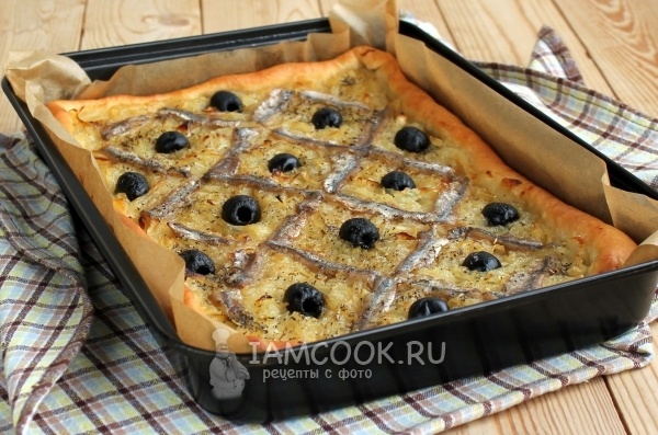 Фото лукового пирога писсаладьер / Pissaladiere