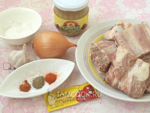 Ингредиенты для маринада для свиных рёбрышек