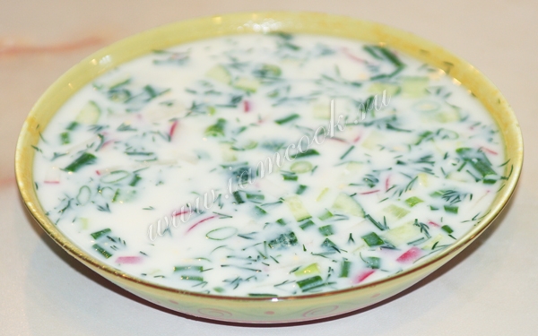 фото кефирной окрошки в тарелке