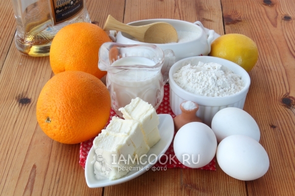 Ингредиенты для блинчиков Креп Сюзетт