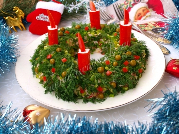 Фото салата рождественский венок