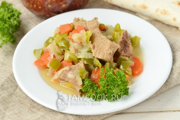 Рецепт говядины с овощами в мультиварке