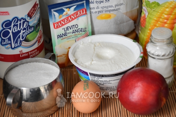 Ингредиенты для пирога с рикоттой и нектаринами