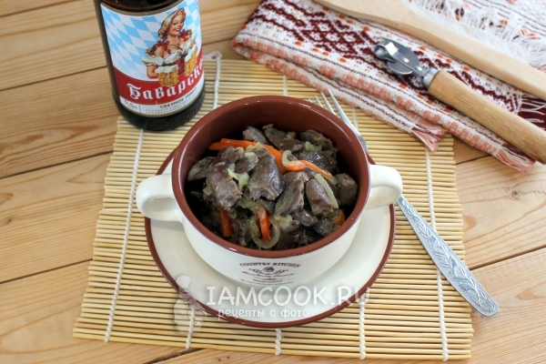 Рецепт куриных сердечек в пиве