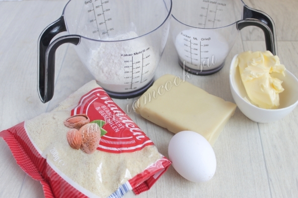 Ингредиенты для марципанового печенья