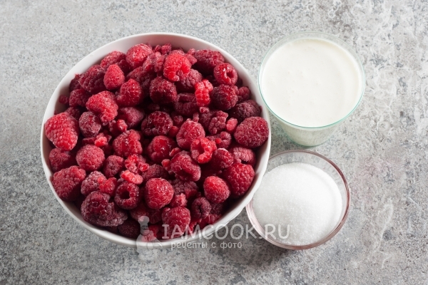 Ингредиенты для малинового мороженого