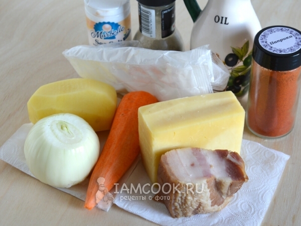 Ингредиенты для сырного крем-супа