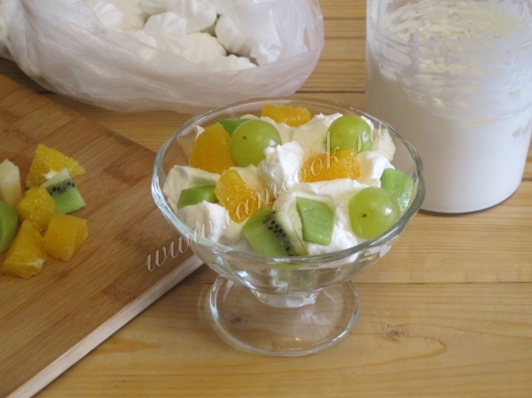 Второй слой фруктов