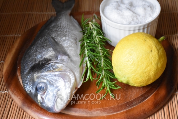 Ингредиенты для дорадо на подушке из соли и лимонов